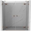 Mexen Lunar Duo sprchové dvere otočné 190 cm, transparentné, ružové zlato - 834D-190-000-60-00