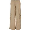 Ladies Wide Crinkle Nylon Cargo Pants - concrete XXL