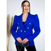 Dámske predĺžené elegantné sako s gombíkmi - modré - M