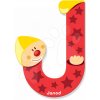 Janod drevené lepiace písmeno Clown Letter J 04551 červené
