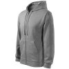 MALFINI ADLER TRENDY ZIPPER 410 PÁNSKA MIKINA TMAVOSIVÝ MELÍR 12 - L