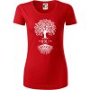 Narodeninový strom 60 - Dámske tričko z organickej bavlny Origin (GOTS) - 2XL ( Červená )