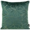Takoy Obliečka BLINK 17 z mäkkého zamatu so zlatým motívom listov-HF-388526 | 45 x 45 cm