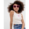 GAP Detské tielko crop Gap × Barbie™ Biela S