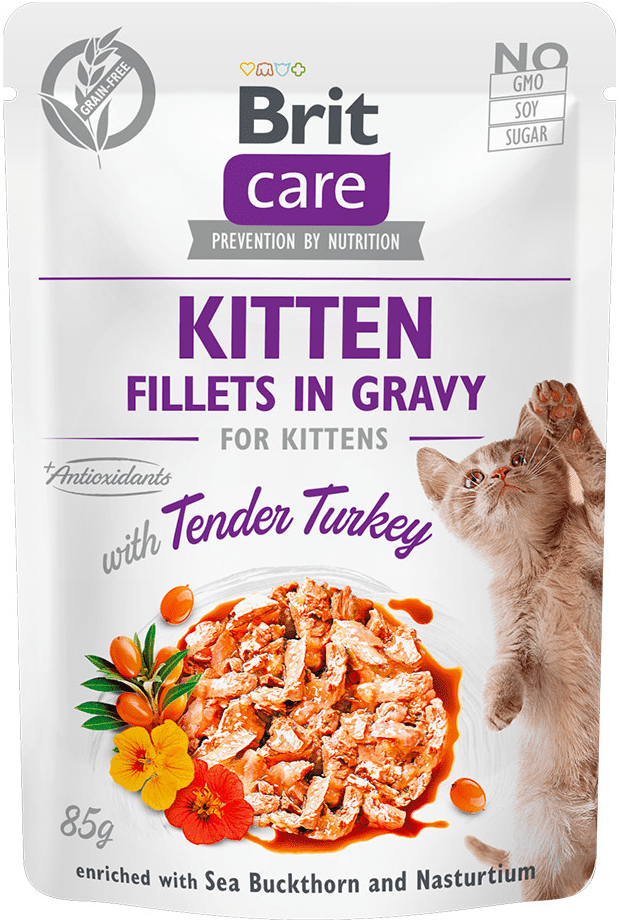 Brit Care Cat Kitten Fillets in Gravy with Tender Turkey 24 x 85 g