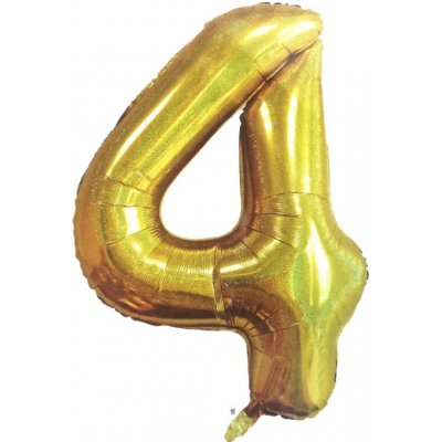 Fóliový balónik slim číslo 4 zlatý 100cm