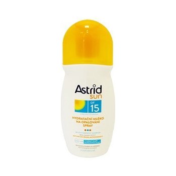 Astrid Sun hydratačné mlieko na opaľovanie v spreji Waterproof Beta-carotene UVA+UVB SPF15 200 ml