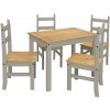 IDEA nábytok Stôl + 4 stoličky CORONA 3 vosk/sivá