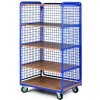 Policový vozík, 5 políc, 3 bočnice s drôtenou výplňou, nosnosť 200 kg