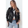 Čierna koženková bunda so zipsami ROLDAN TY4180 M
