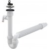 Alca A830-DN50/40 Sifón trúbkový s nerezovou mriežkou DN70, prípojkou a flexi hadicou