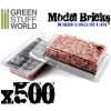 Green Stuff World Model Bricks - Red x500 / Modelové tehly - červená x500