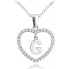 Strieborný náhrdelník písmeno v srdci 