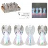 Vianočný LED anjel z plastu 7,5 × 12,5 cm, studené biele svetlo