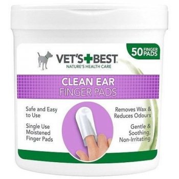 Vet's Best Clean Ear Finger Pads vlhčené obrúsky na čistenie uší 50 ks