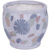 MagicHome Dekorácia MagicHome, Kvetináč s mozaikou, sivý, keramika, 27,5x27,5x25 cm