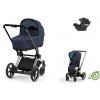 Cybex Platinum CYBEX e-Priam Conscious Collection Travel Set + Aton B2 i-Size dark navy 2022 chrome with black details