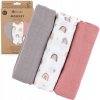 Petite&Mars Sada bambusová mušelínová Moussy Rose Rainbows 68 x 68 3 ks