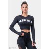 Nebbia Sporty HERO crop top s dlhým rukávom 585 black