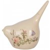 Clayre & Eef Keramická dekorácia vtáčik s lúčnymi kvetmi Flowers of Love M - 14*9*15 cm - Clayre & Eef