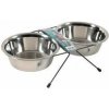 Miska nerez stojan + 2 misky pes STEEL 0,35l Zolux
