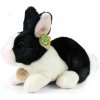 Rappa Plyšový ležící králík ECO-FRIENDLY 23 cm, černo-bílý