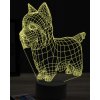 Beling 3D lampa, Jorkšírsky teriér 2, 7 farebná OR35