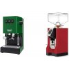 Gaggia New Classic E24 BC, green + Eureka Mignon Perfetto, CR ferrari red