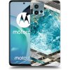 Picasee silikónový prehľadný obal pre Motorola Moto G72 - Blue geometry