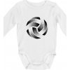 Volejbalová lopta tlačový design - Body dojčenské s dlhým rukávom - Dlhý r. do 3 mes ( Biela )