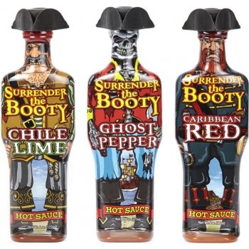 Skylark Trading Pálivé omáčky Surrender The Booty Hot Sauce set 3 x 177 ml