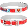 WAU DOG Kožený obojok Superman DC COMICS biely Obvod krku: 44-58 cm, širka: 35 mm