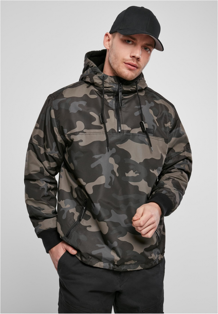 Brandit Fleece Pull Over Windbreaker darkcamo