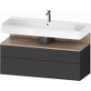 Duravit Qatego skrinka 119x47x59 cm závesná kúpeľňová skrinka pod umývadlo grafitová-dub QA4396055490010