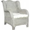 Záhradné kreslo prírodný ratan / plátno Dekorhome