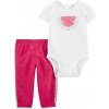 CARTER'S Set 2dielny tepláky, body kr. rukáv Pink Watermelon dievča 3m