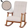 Design-Shop Hojdacie kreslo HWC-K10 relaxačné kreslo drevo orech / látka Krémová