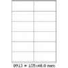 CDRmarket ETR0ECO0913A4100 samolepiace etikety 105 x 48 mm, 12 etiket, A4, 100 listů, biela