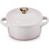 Le Creuset Le Creuset- Mini hrniec so zlatou úchytkou v tvare srdca 250 ml, ružový - Heart Collection