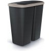 Compacta Q Duo Kôš na triedený odpad NDAB45 svetlohnedý / čierny
