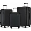 3dielna minimalistická sada kufrov z ABS+PC - 33/60/92 L Kono - čierna