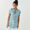 Blancheporte Tunika krátkymi rukávmi a potlačou modrosivá biela
