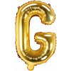PartyDeco Fóliový balón písmeno G 35cm zlatý
