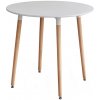 Tempo Kondela Jedálenský stôl, biela/buk, priemer 60 cm, ELCAN NEW TYP 1
