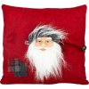 Vankúš MagicHome Vianoce, Santa, červený, 30x30 cm