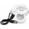 Verk 09214 Vreckové šperkové LED zväčšovacie sklo s 40-násobným zväčšením, USB