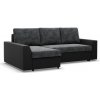Rohová rozkladacia sedačka LUGO popolová / čierna
