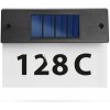 Solárne osvetlenie čísla domu - priehľadné plexi - studená biela LED - 18 x 20 cm