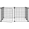 Shumee 171622 Ohrádka s dvierkami 8 panelov čierna 35 × 35 cm oceľ
