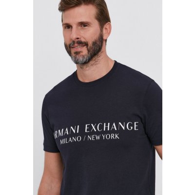 Armani Exchange tričko pánske s potlačou tmavomodré